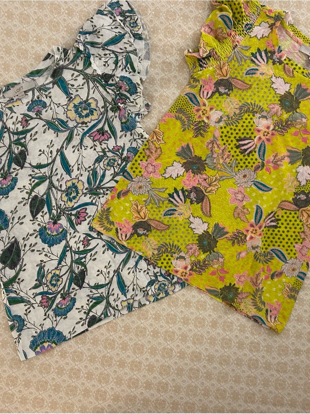 LOFT Floral Ruffled Short Sleeve Shirt Bundle!